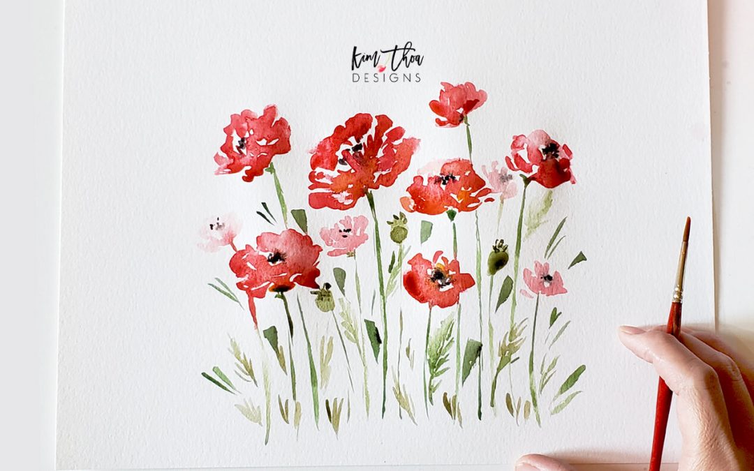How to Paint Loose Poppies – Learn Watercolor Epi 02